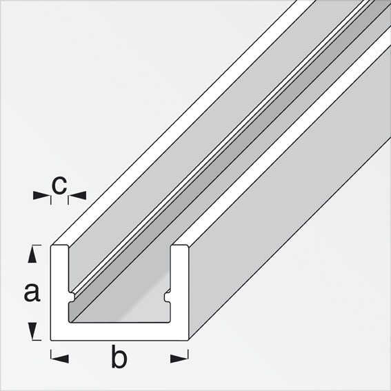 Artikelbild 2 des Artikels alfer Alu U-Profil 10 x 11,5 x 1,5mm, Lg. 1000mm