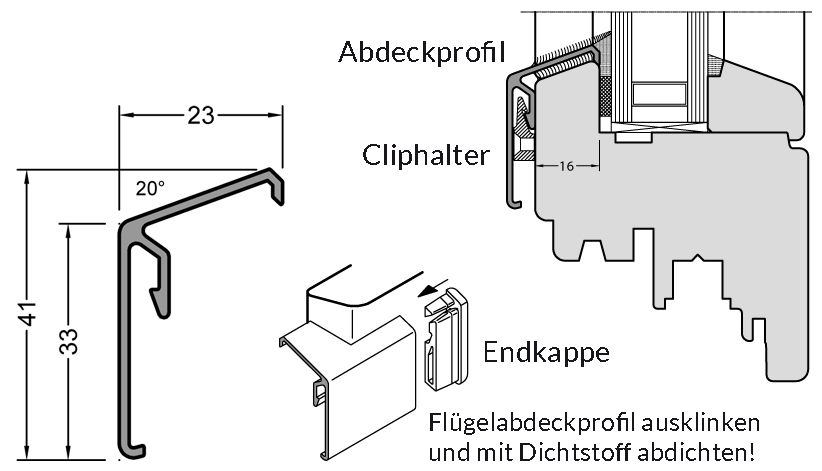 Artikelbild 1 des Artikels Endkappen FP 23/41   links    braun Endkappen FP 23/41   links    braun