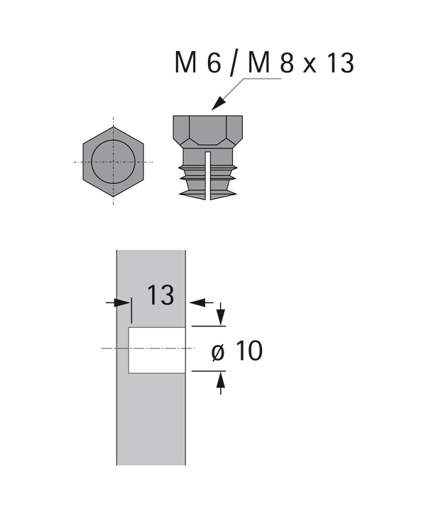 Artikelbild 4 des Artikels Messingmuffe für Megalock- Stahldübel M6