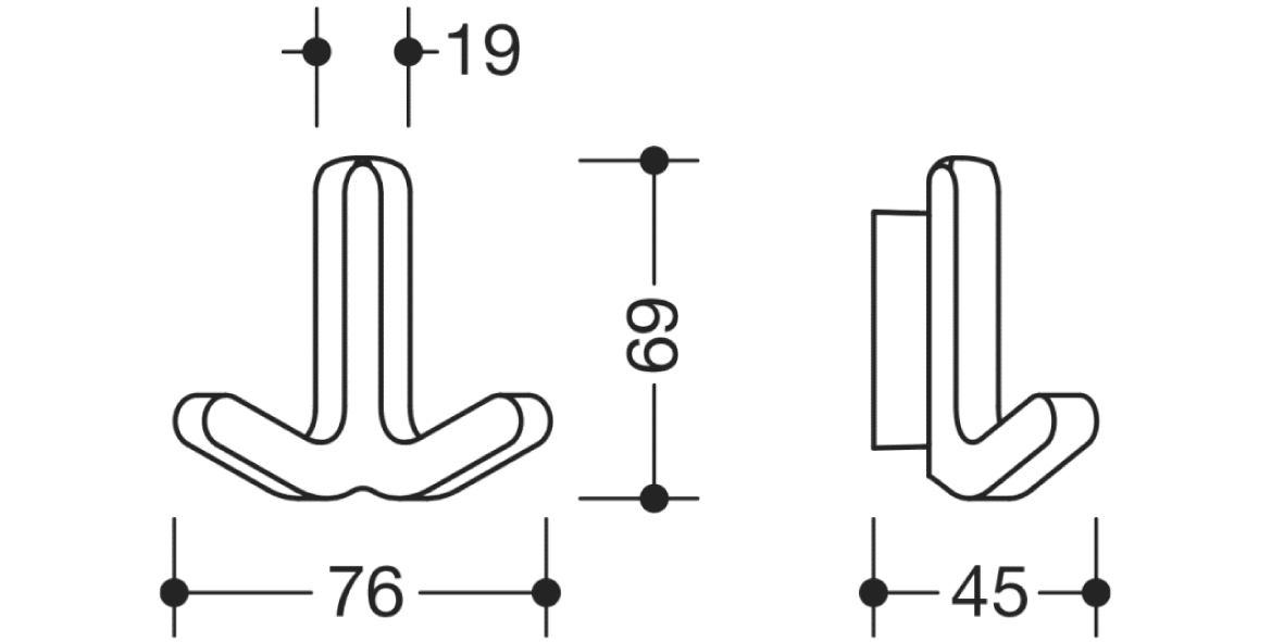 Artikelbild 2 des Artikels HEWI Doppelhaken elastisch 477.94B020 Fb. 18