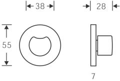 Artikelbild 2 des Artikels FSB Drehknauf 03 0418 auf Rundrosette  - Edelstahl