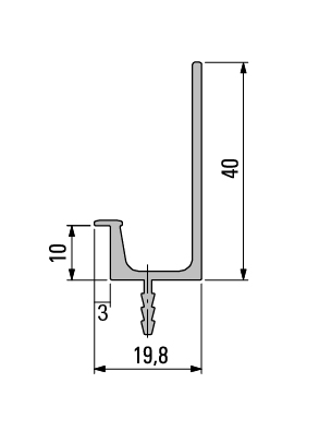Griffleiste Typ L07, Alu EV1 elox., Länge 2500mm