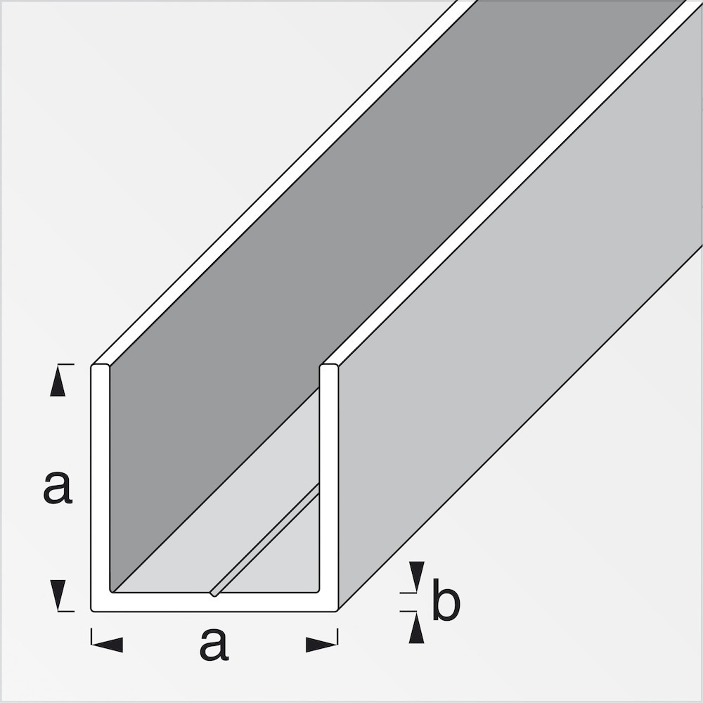 Artikelbild 4 des Artikels alfer Alu U-Profil 11,5 x 11,5 x 1,5mm, Lg. 1000mm