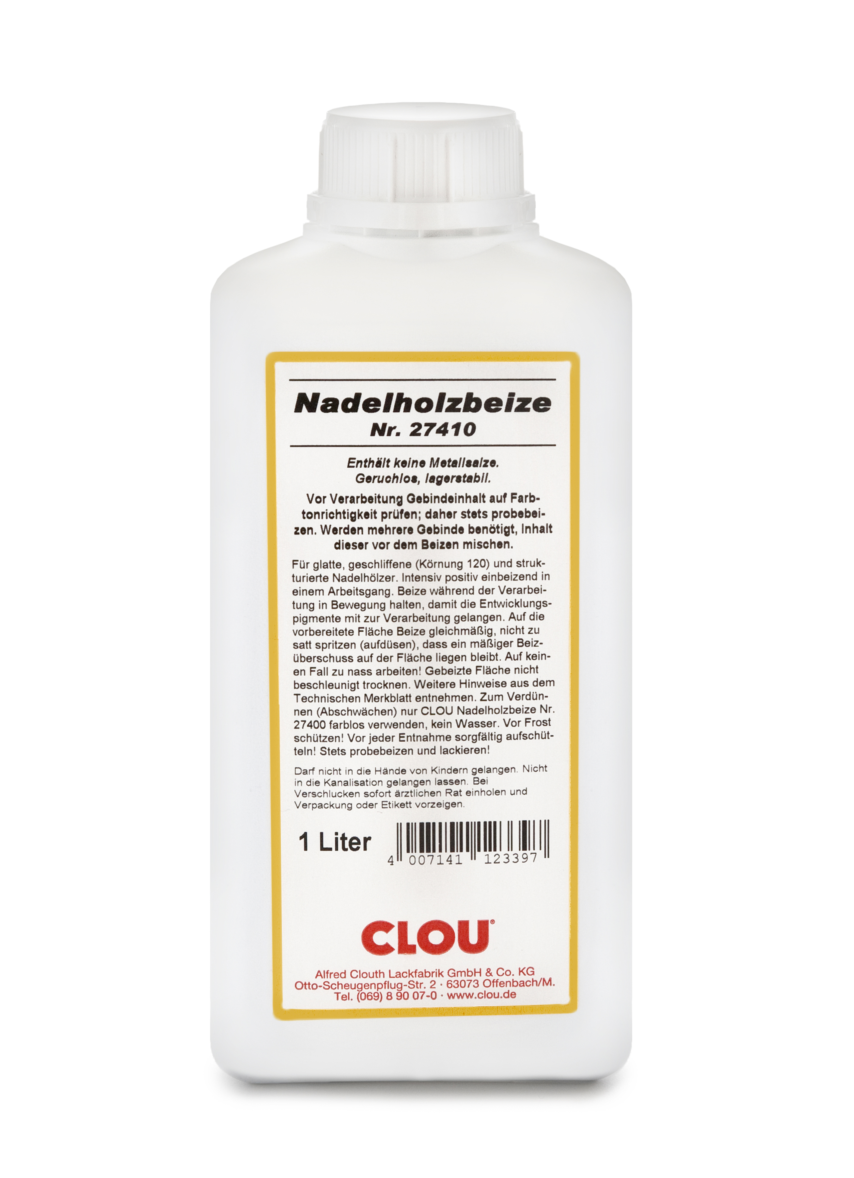 Artikelbild 1 des Artikels CLOU Nadelholzbeize 27400 - Kanne a 5 ltr. CLOU Nadelholzbeize 27400 - Kanne a 5 ltr.