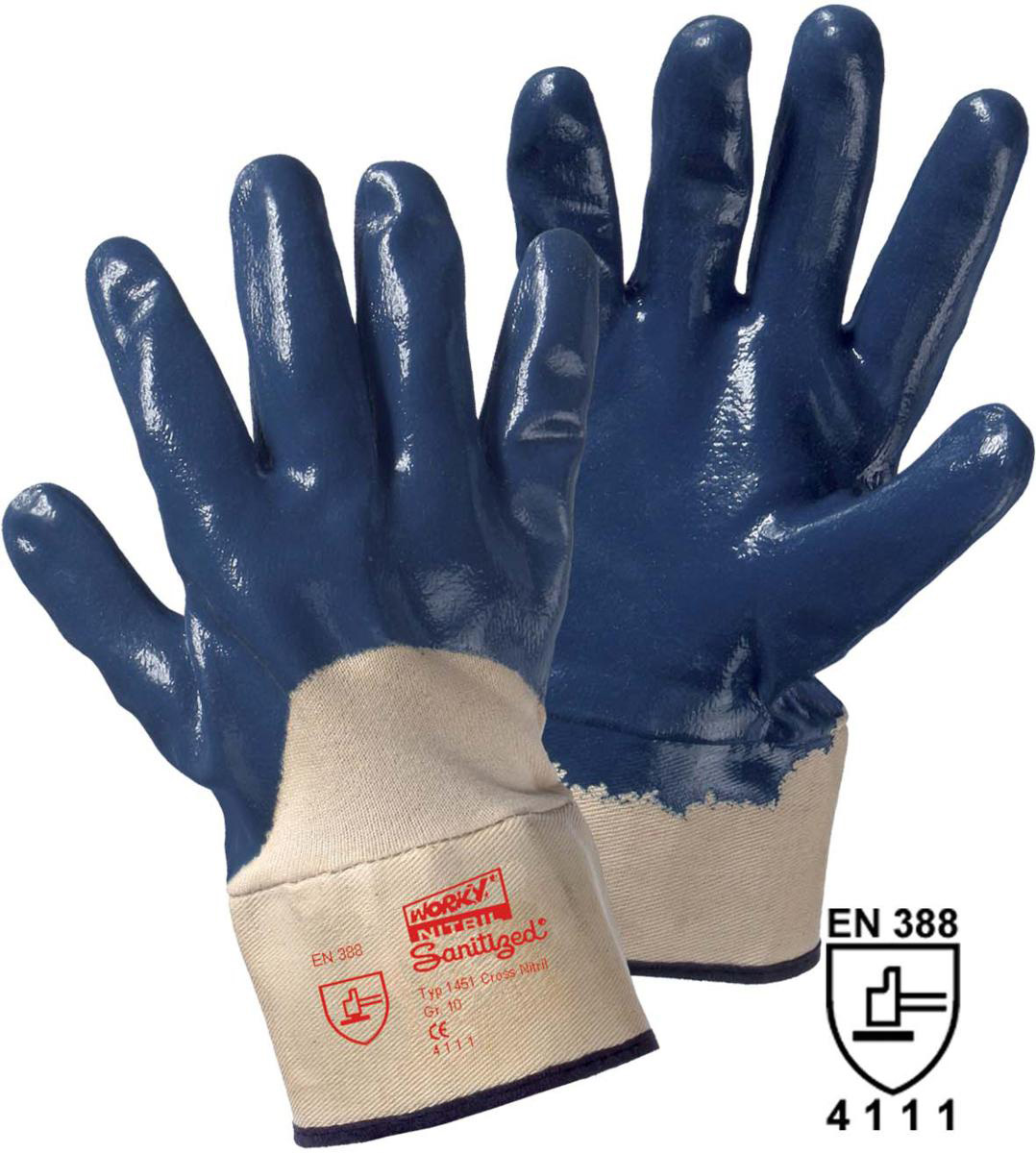 Handschuhe Cross-Nitril blau Gr. 10
