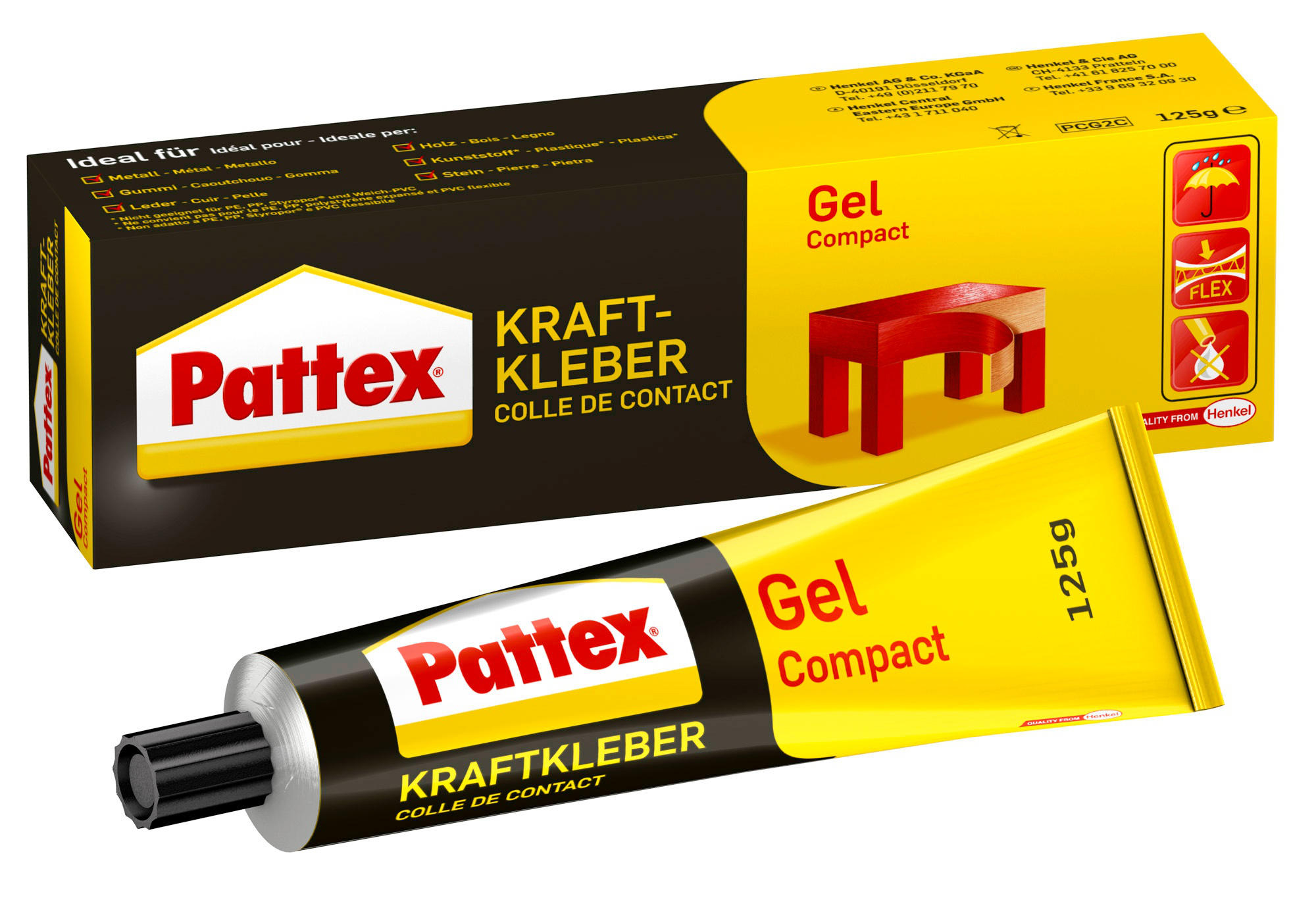 PATTEX Kraftkleber Compact Gel Tube a' 125g