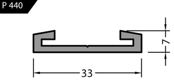 Türschwellenprofil P 440/33mm - blank