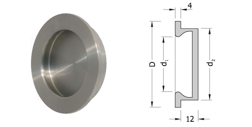 Artikelbild 1 des Artikels Schiebetür-Griffmuschel massiv Edelstahl Ø 60 mm Schiebetür-Griffmuschel massiv Edelstahl Ø 60 mm
