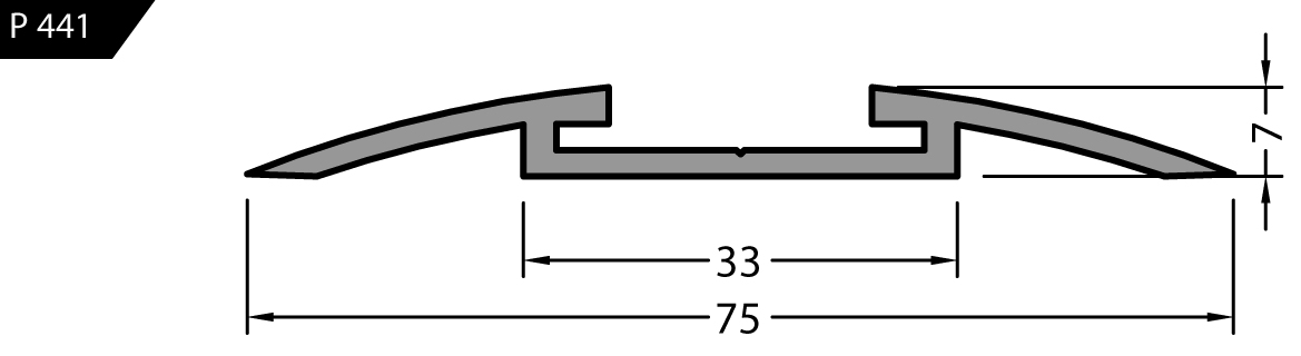 Türschwellenprofil P 441/75mm - blank