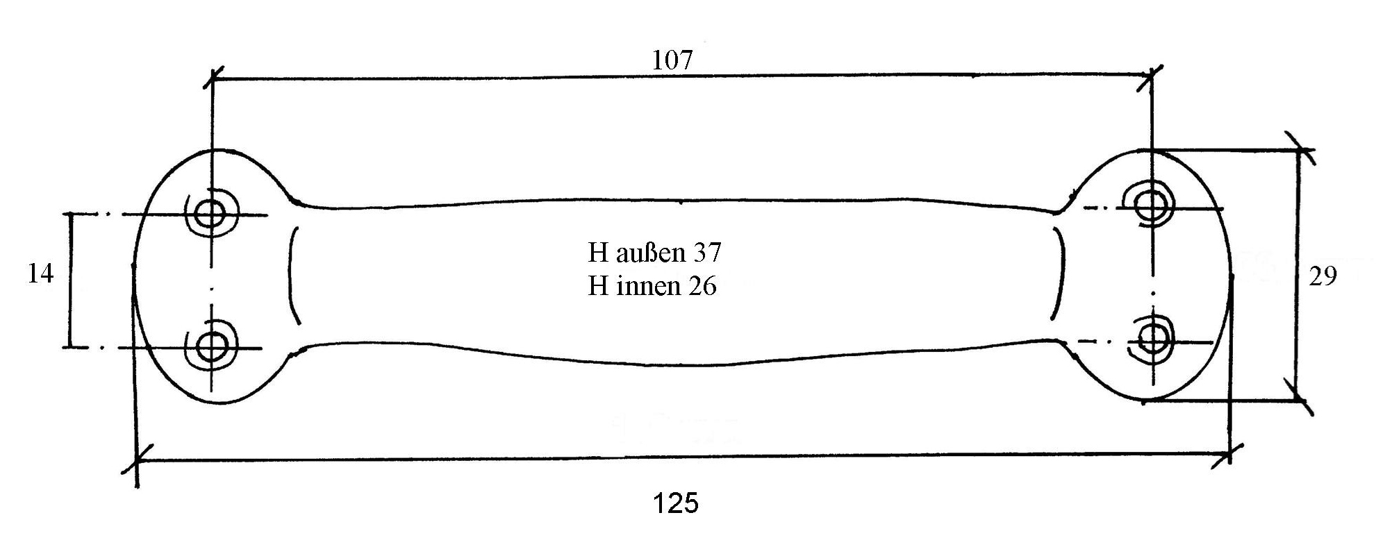 Artikelbild 2 des Artikels Hohlgriff 125 mm Eisen vernickelt