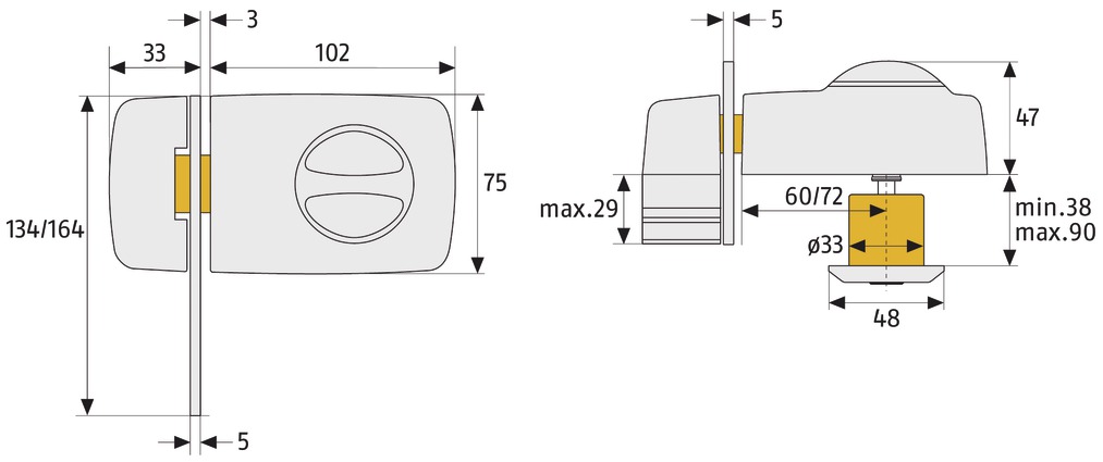Artikelbild 2 des Artikels Abus Tür-Zusatzschloss 7030 B SB braun