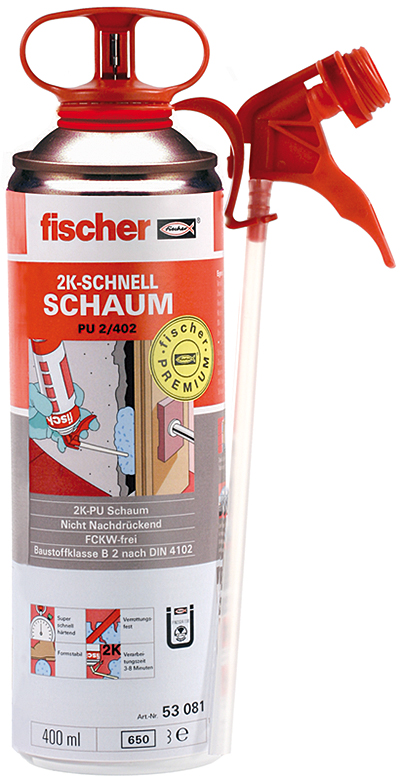 fischer 2 K-Schnellschaum PU 2/400 Dose 400 ml