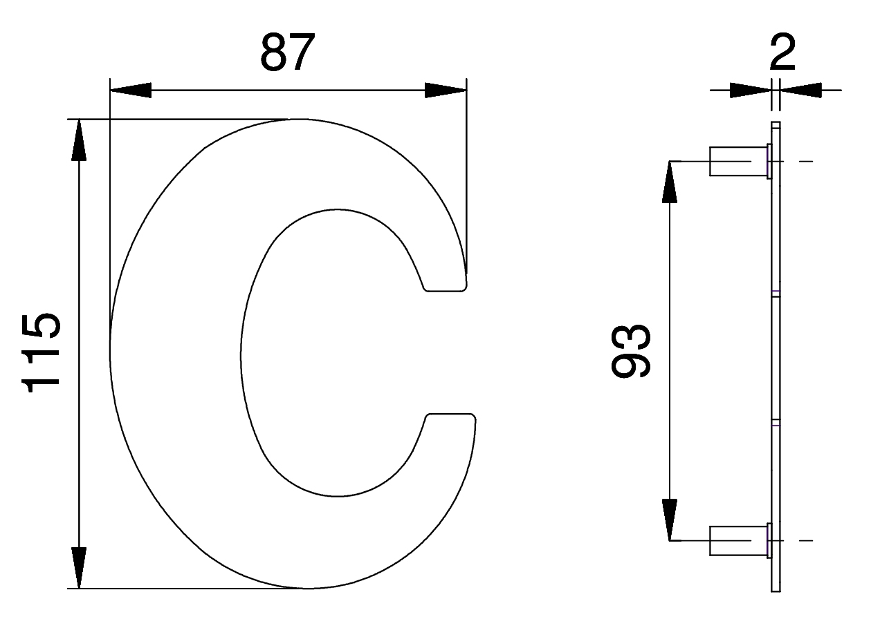 Artikelbild 2 des Artikels EDI Hausnummer 2512/150 mm - Buchstabe "c"