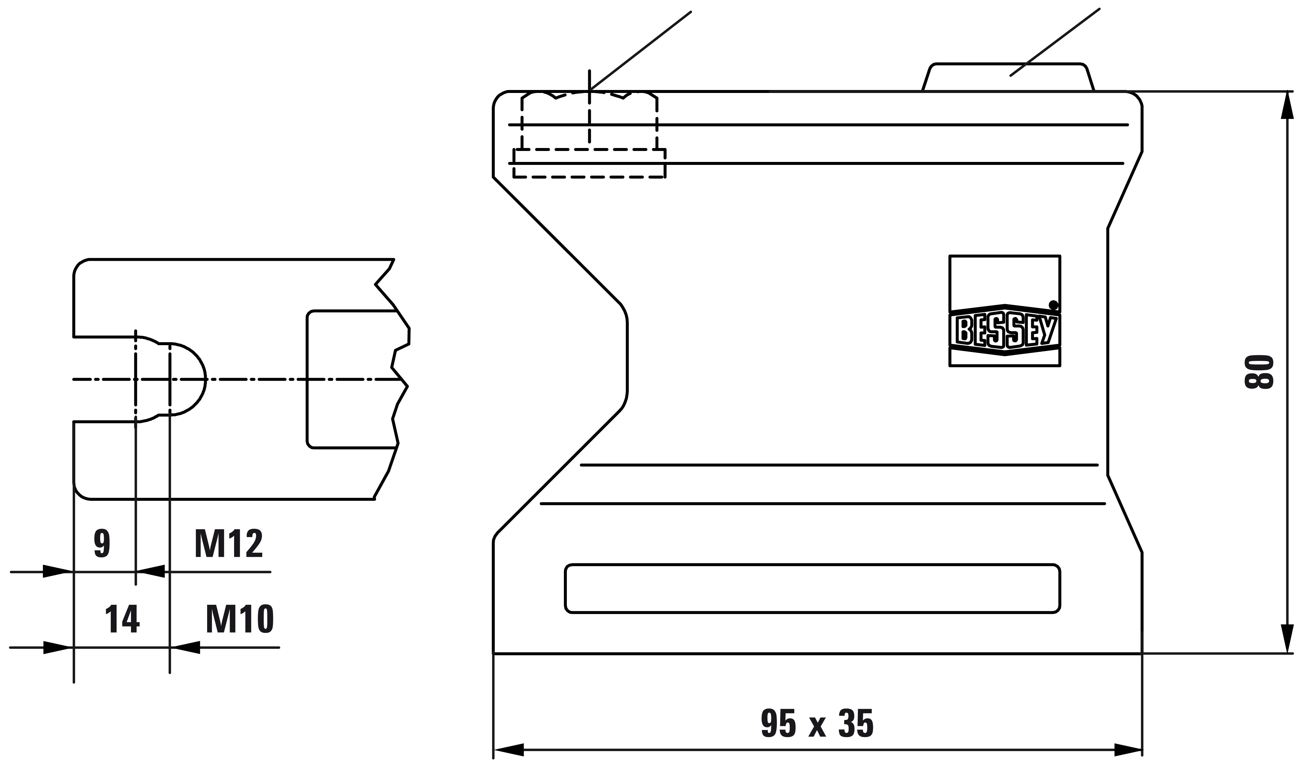 Artikelbild 2 des Artikels Bessey Aufspann-Sockel Spannhöhe 80mm M10