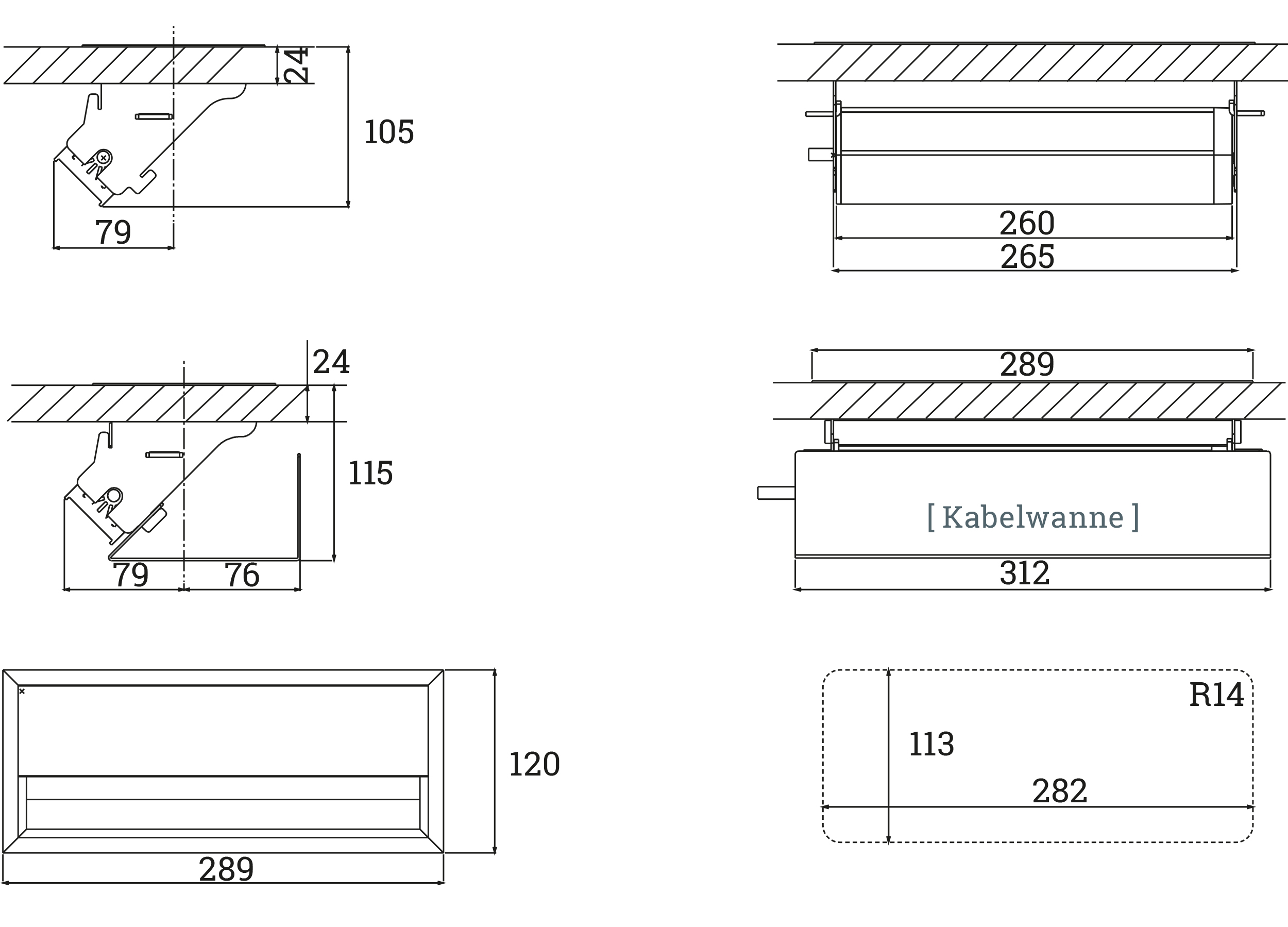 Artikelbild 4 des Artikels Kabeldurchlass mit Steckdosenleiste, Alu Schwarz