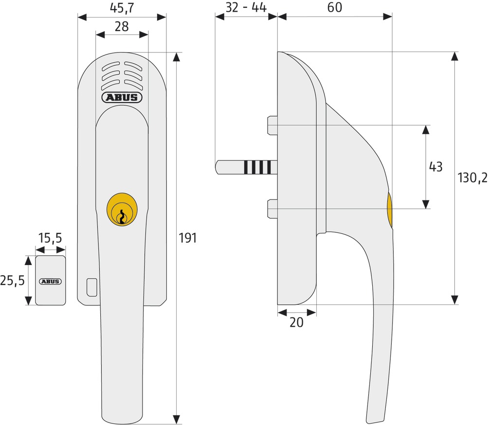 Artikelbild 2 des Artikels Abus Alarm-Fenstergriff FG 300 A silber DIN links
