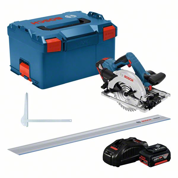 Bosch Akku-Kreissäge GKS 18V-57 G + FSN 1400