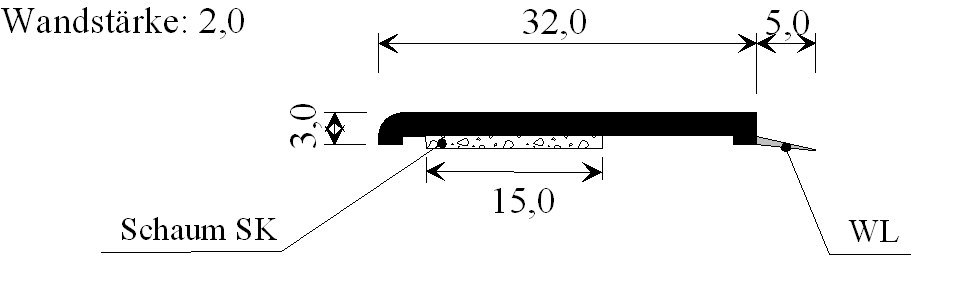 Menke Flachprofil zur Versiegelung  32 x 3mm
