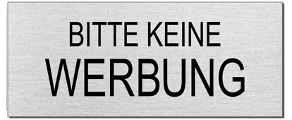 Briefkastenschild "Bitte keine Werbung"