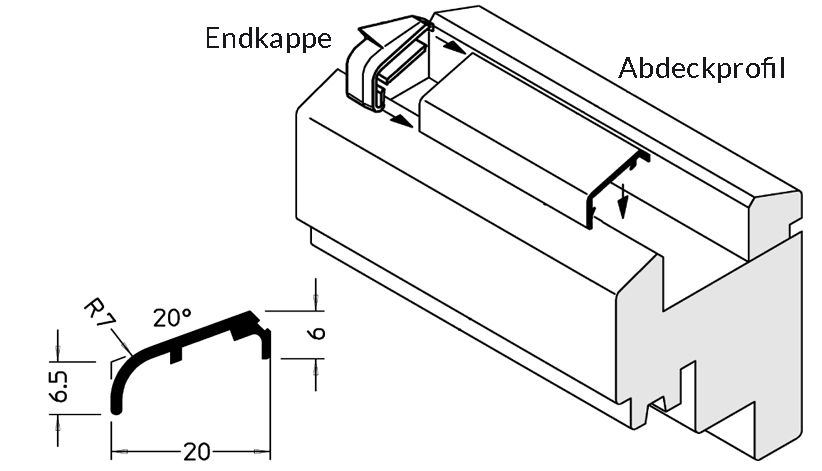 Artikelbild 1 des Artikels Endkappen EK 6257   links    braun Endkappen EK 6257   links    braun