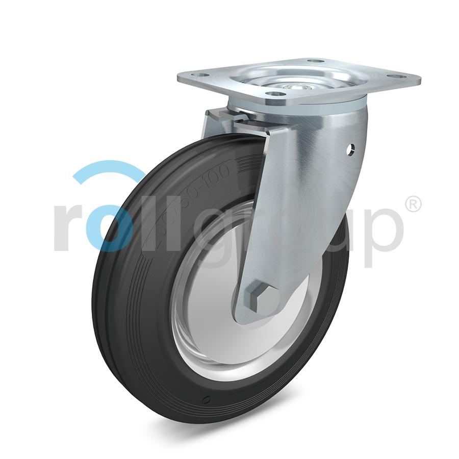 Artikelbild 1 des Artikels Lenkrolle Ø200mm Gummi schwarz Bauhöhe 235mm Lenkrolle Ø200mm Gummi schwarz Bauhöhe 235mm