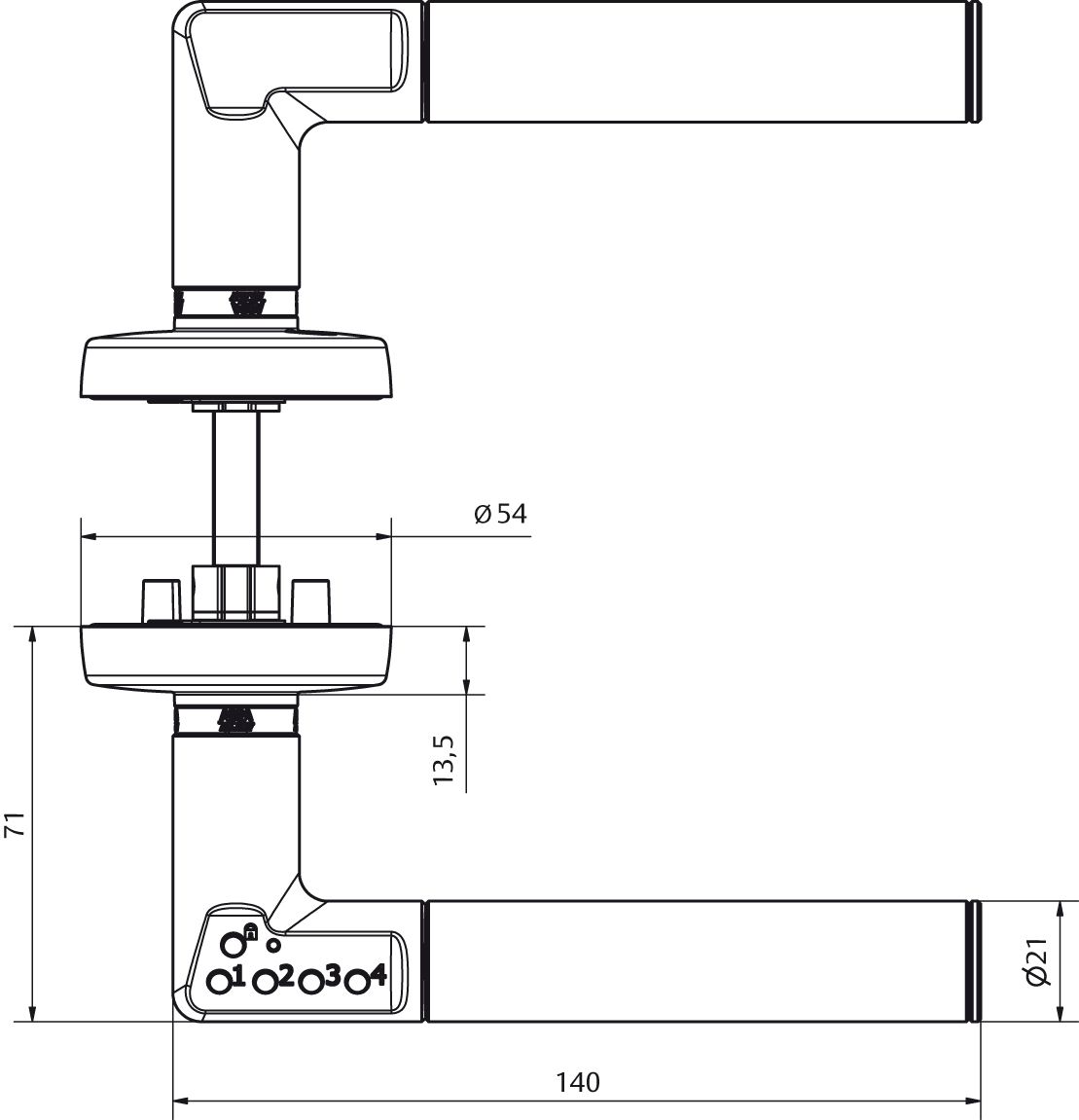 Artikelbild 2 des Artikels Code Handle Türdrückerpaar 492-08 matt