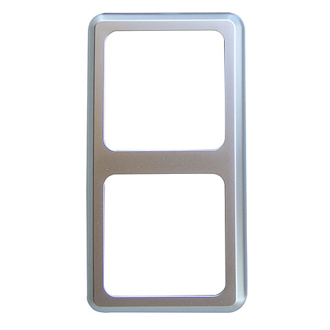 Kunststoff Abdeckrahmen 2-fach Chrom matt