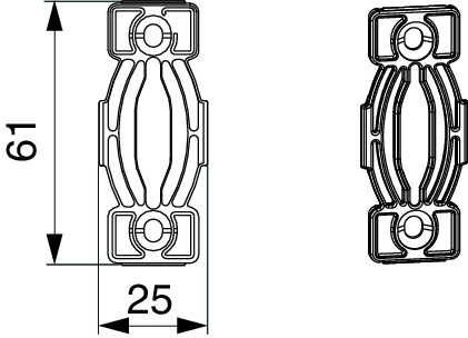 356613 Fiber Therm Schnapper f.Laufschiene flach